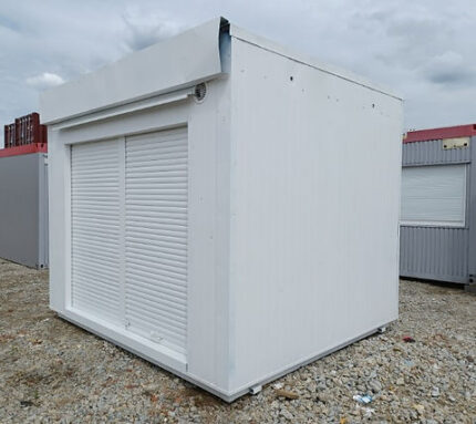 Contenedor Comercial 300×350 Con Persianas Frontales Divididas + Puerta Trasera